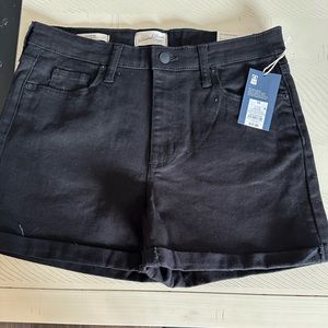 brand new black jeans material shorts